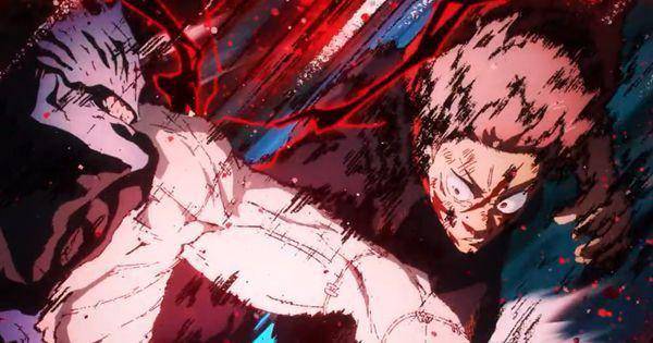 Yuji menghajar Mahito dengan Black Flash ( Dok. Mappa / Jujutsu Kaisen 2 )