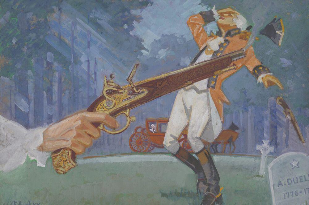 ilustrasi dalam A Duel 1776 (1976) (commons.wikimedia.org/James C. Kulhanek/James F. Kulhanek)
