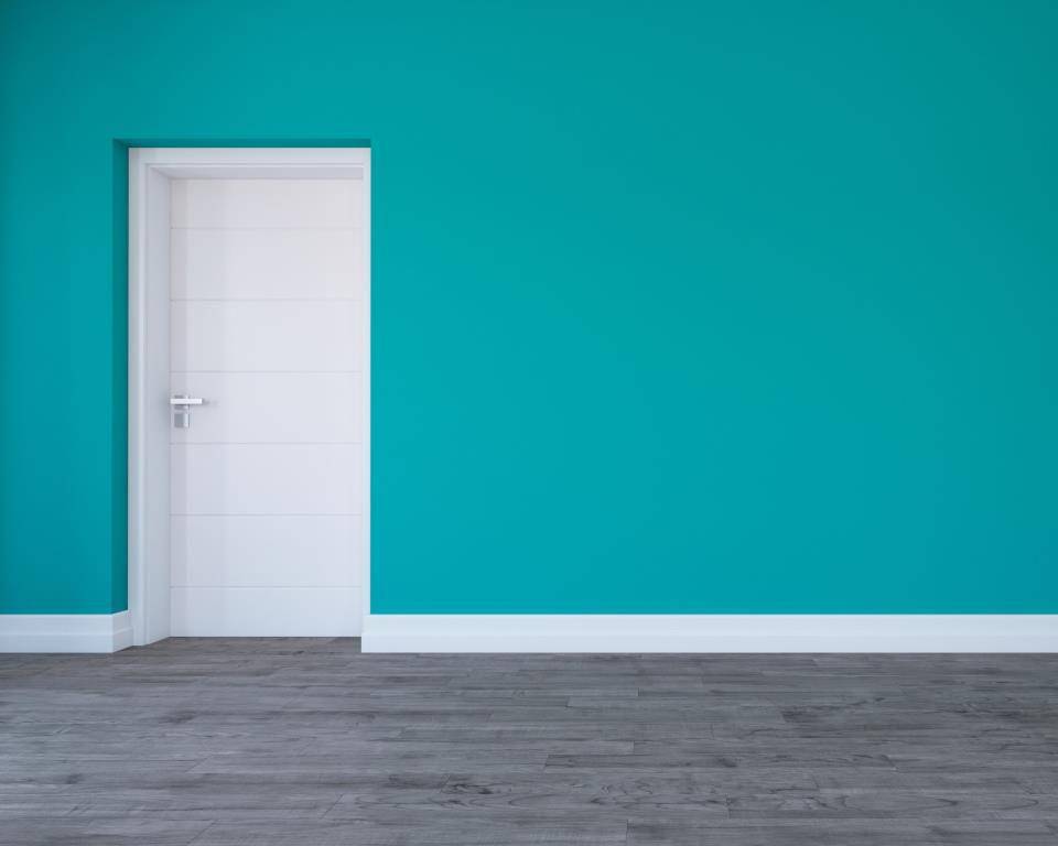 ilustrasi dinding interior berwarna turquoise (freepik.com/kjpargeter)