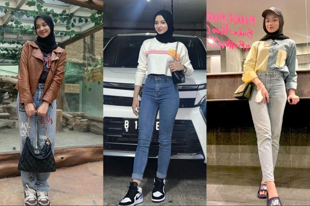 9 Ide Styling Celana Jeans ala Nabila Putri Sulistyo, Chic Abis!