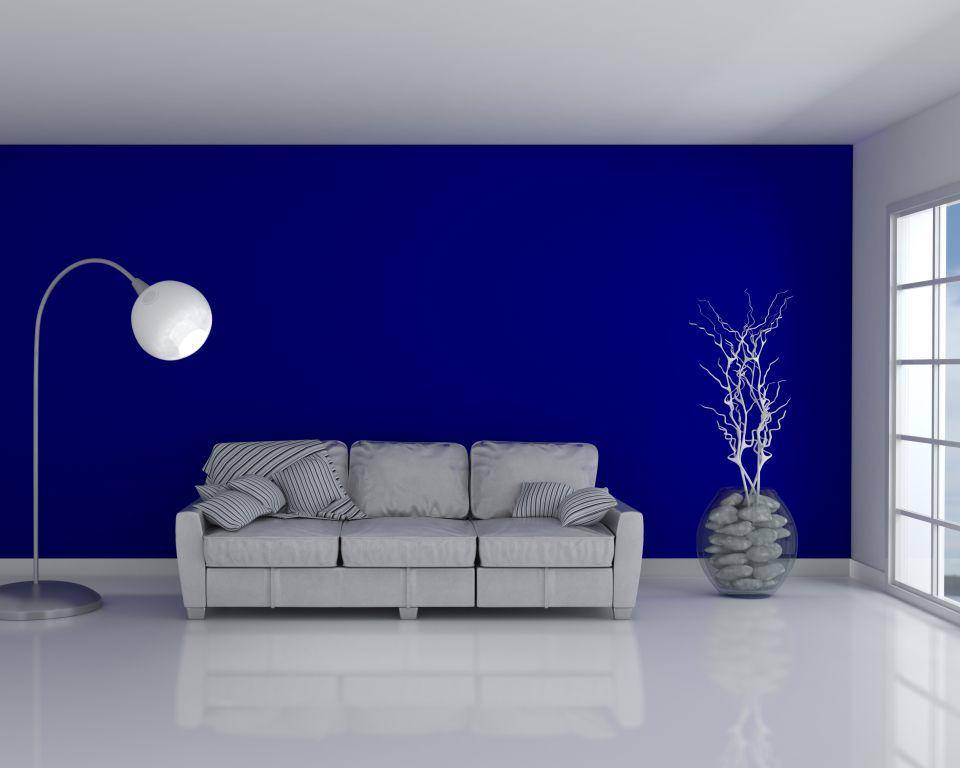 ilustrasi dinding interior berwarna biru (freepik.com/kjpargeter)