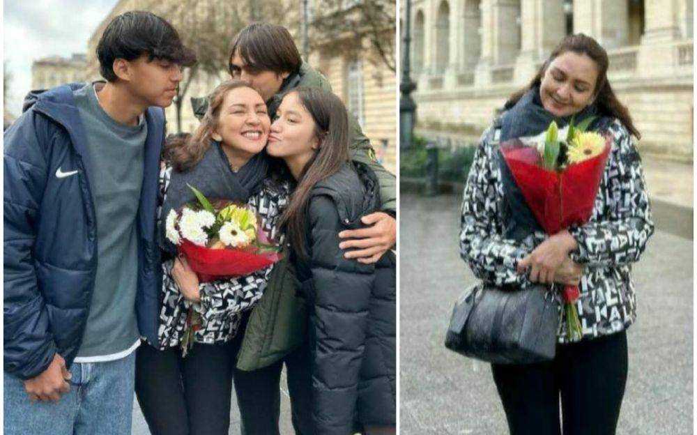 momen kejutan hari ibu Donna Agnesia di Prancis (instagram.com/dagnesia)
