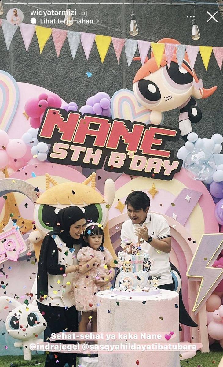 potret ultah ke-5 Nane, anak Indra Jegel (Instagram.com/widyatarmizi)