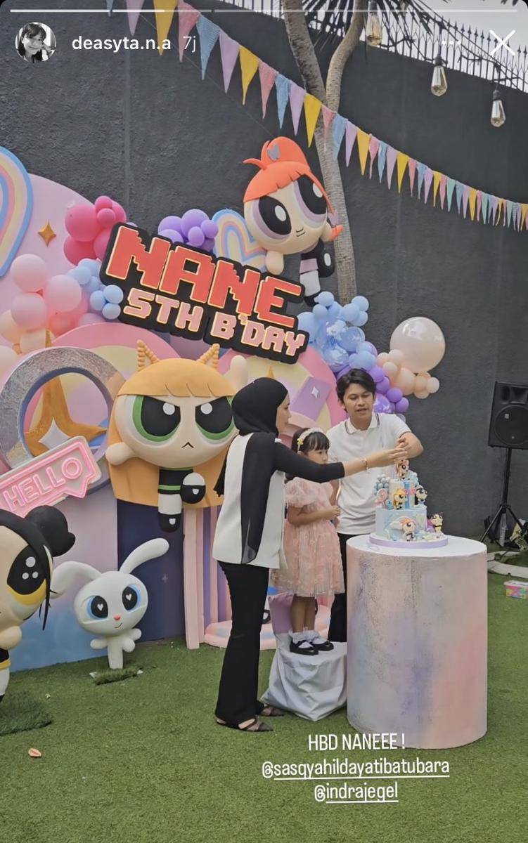 potret ultah ke-5 Nane, anak Indra Jegel (Instagram.com/deasyta.n.a)