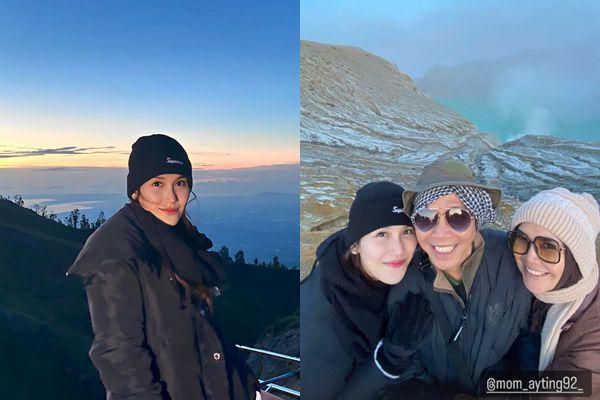 7 Potret Ayu Ting Ting di Gunung Ijen, Menanti Matahari Terbit
