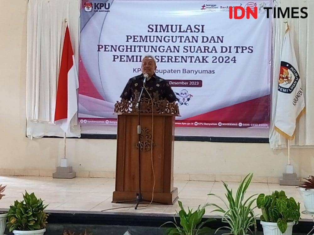 Pj. Sekda Banyumas, Junaidi sebut pemilu punya nilai strategis dalam memilih pemimpin bangsa,Minggu (24/12/2023).(IDN Times/Cokie Sutrisno).