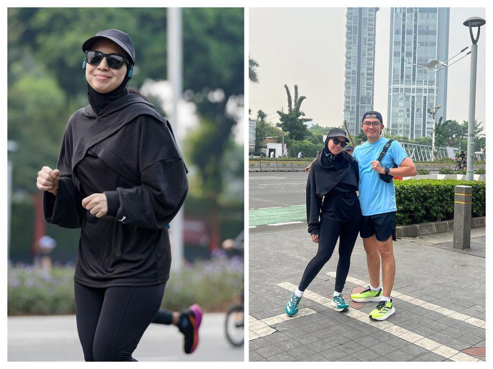 10 Potret Tya Ariestya Latihan Maraton, Perdana Ajak Suami!