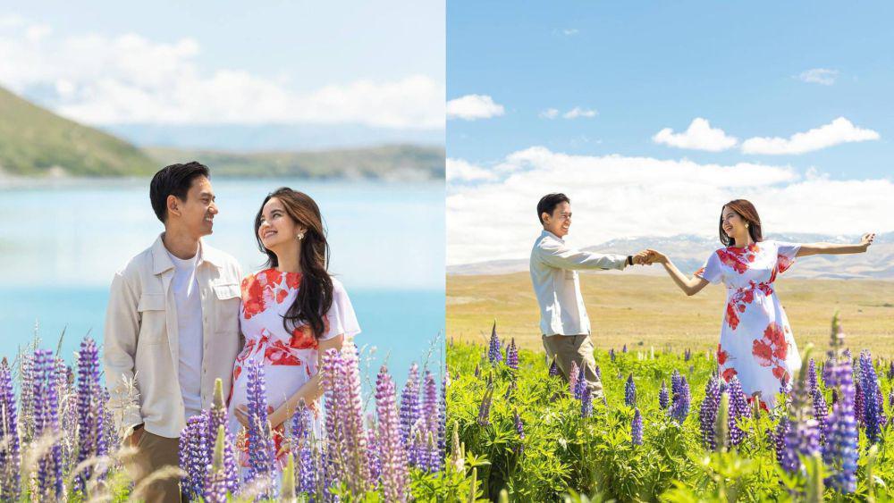 7 Maternity Shoot Sabrina dan Belva Devara, Dikelilingi Bunga Lupin!