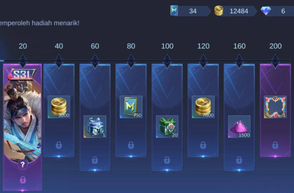 potret hadiah season berdasarkan pertandingan (dok. Moonton/Mobile Legends)