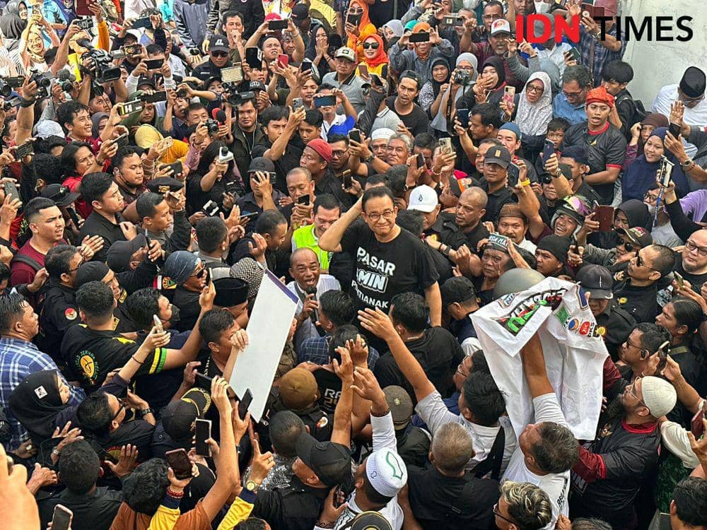 Anies Baswedan sebut akan berantas mafia beras saat di Pontianak. (IDN Times/Teri).