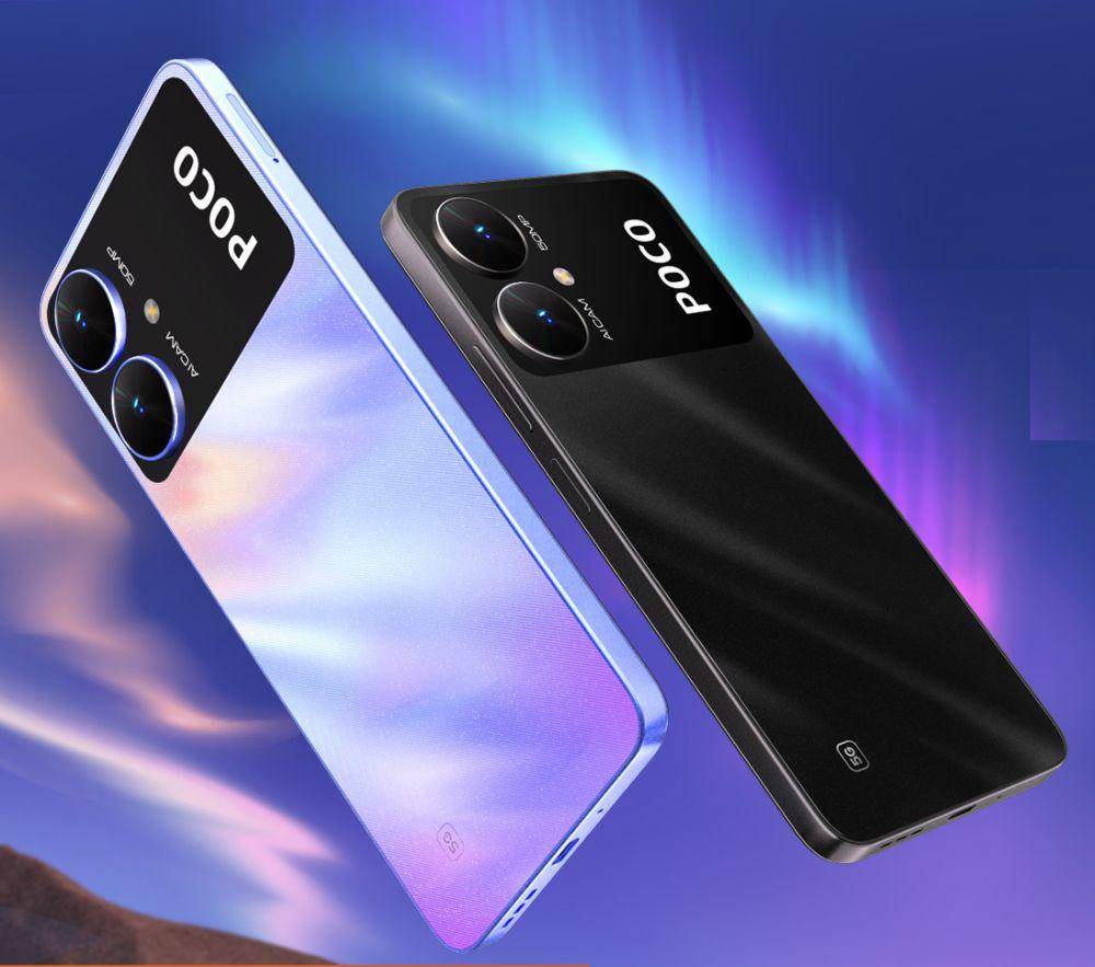 POCO M6 dengan pilihan warna galactic black dan orion blue (twitter.com/POCO India)