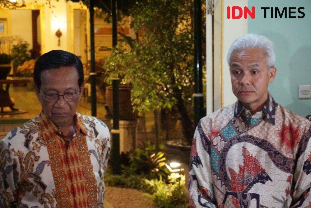 Pertemuan Capres Ganjar Pranowo dengan Gubernur DIY, Sri Sultan Hamengku Buwono X. (IDN Times/Herlambang Jati Kusumo)