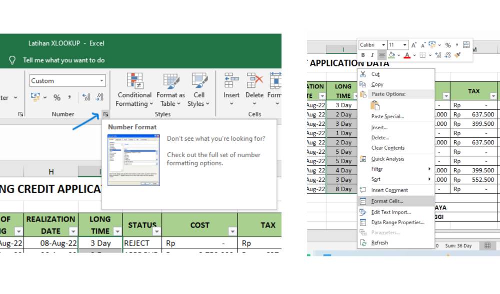 ilustrasi 2 cara pilih format cells di excel (dok. Pribadi/Nurul Fitriyah D.A)