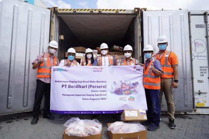 Impor daging sapi asal Brasil PT Berdikari. (dok. Berdikari)