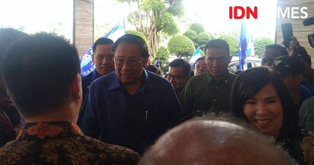 Susilo Bambang Yudhoyono hadiri konsolidasi Partai Demokrat di Medan (IDN Times/Eko Agus Herianto)