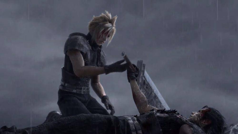 Zack menyerahkan Buster Sword pada Cloud. (dok. Square Enix/Crisis Core -Final Fantasy VII- Reunion)