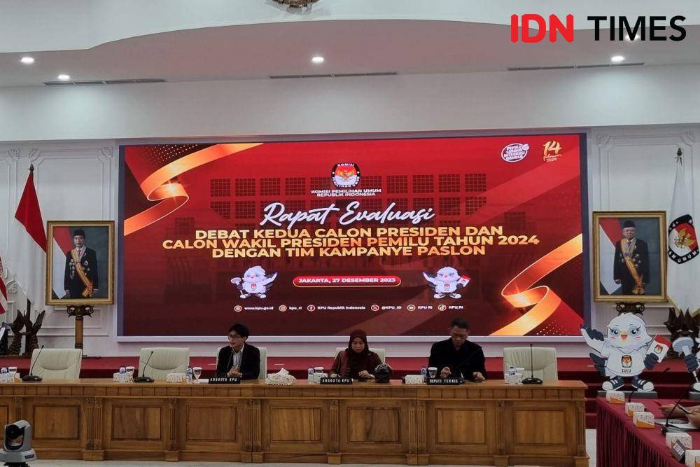 KPU gelar rapat evaluasi debat kedua capres-cawapres 2024, Rabu (27/12/2023) (IDN Times/Ilman Nafi'an)
