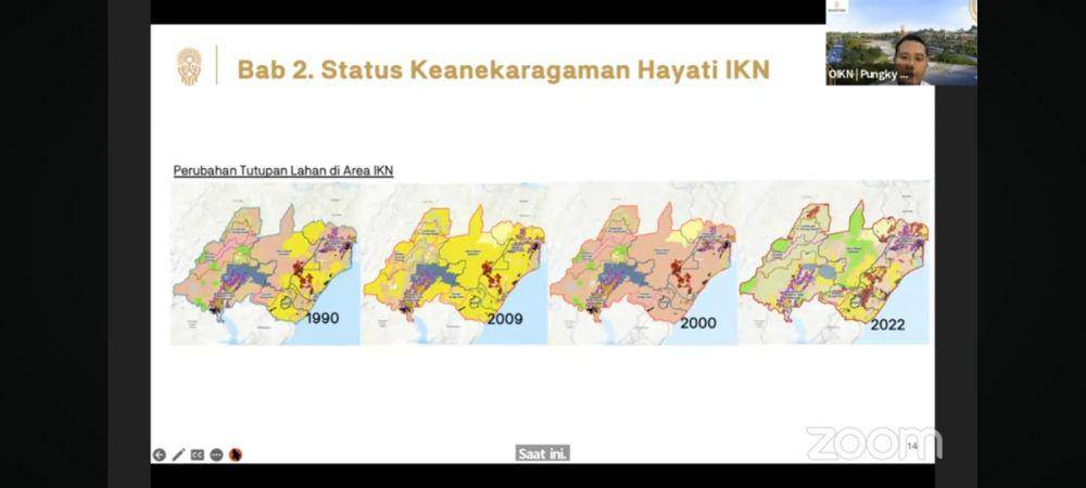 Lahan IKN yang harus dihijaukan. (Screenshot/Zoom webinar IKN)