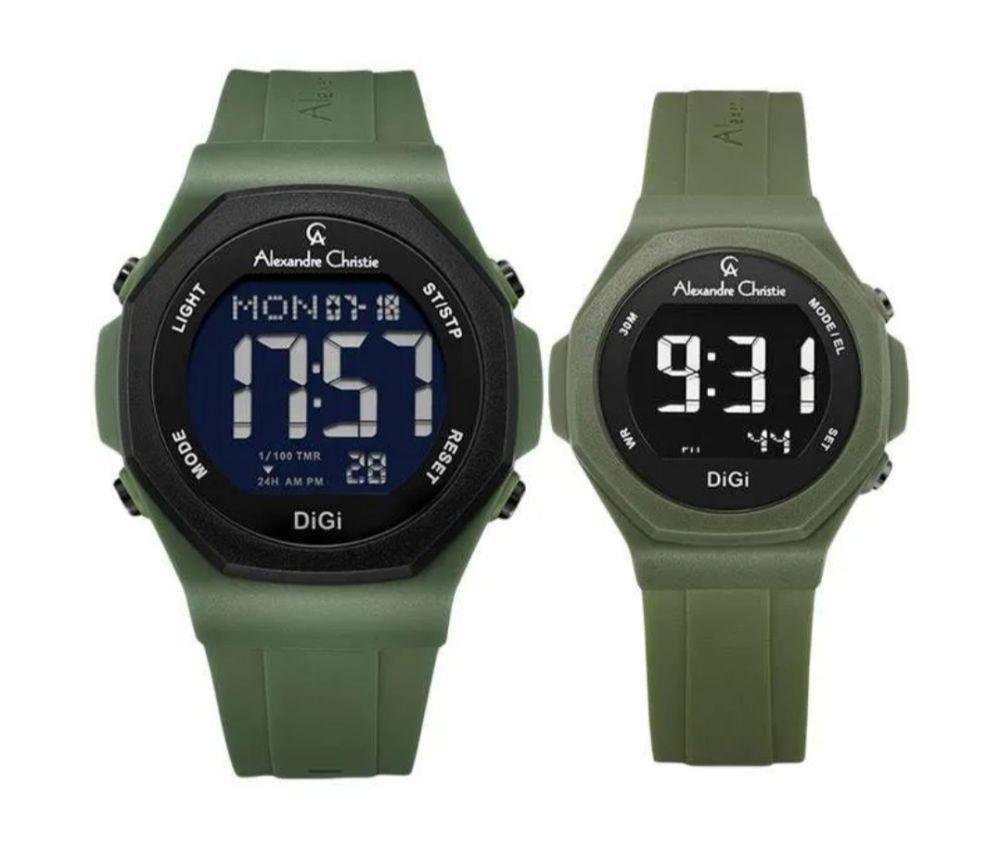 Alexandre Christie Digi AC 9359 Green Rubber Strap (blibli.com/Machtwatch Official Store)