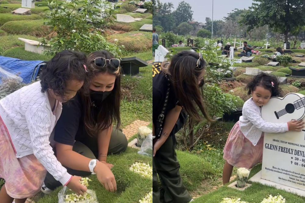 Momen Mutia Ayu dan Gewa Ziarah Glenn Fredly Sebelum Pulang Kampung