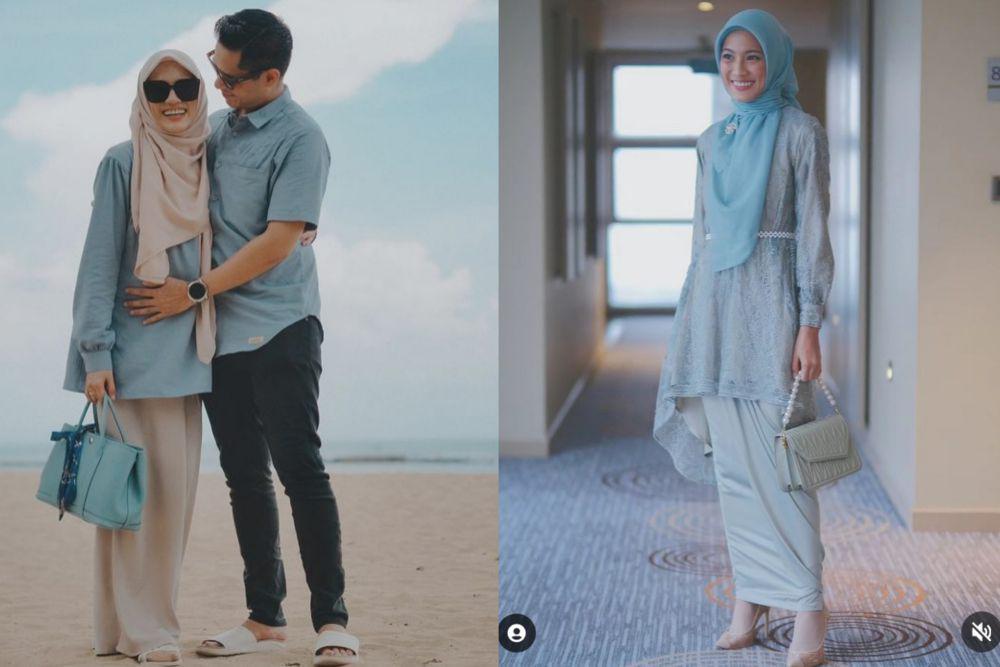Bumil Flawless, 7 Inspirasi Outfit Warna Biru Pastel ala Alyssa Soebandono