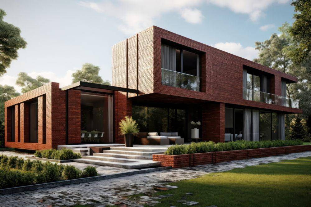 ilustrasi facade rumah kontemporer industrial (rawpixel.com/rawpixel)
