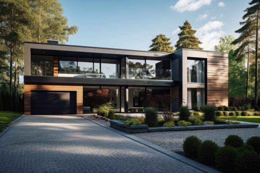 ilustrasi desain fasad rumah kontemporer (rawpixel.com/rawpixel)