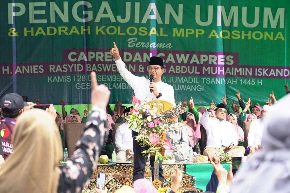 Capres nomor urut 1, Anies Baswedan saat di Banyuwangi. Dok. Timprov Jatim.