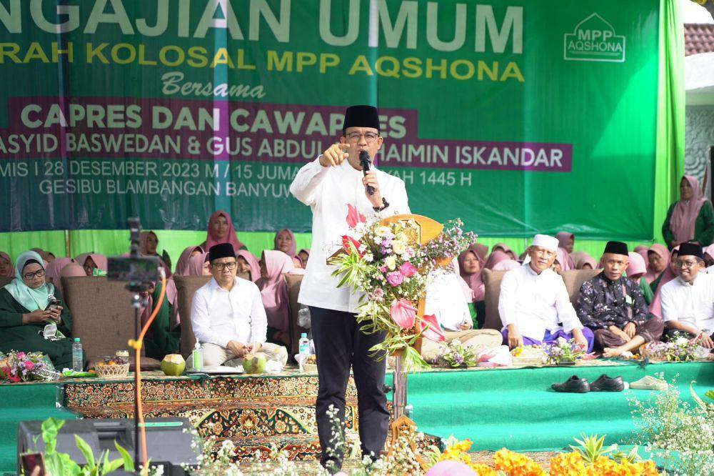 Capres nomor urut 1, Anies Baswedan saat di Banyuwangi. Dok. Timprov Jatim.