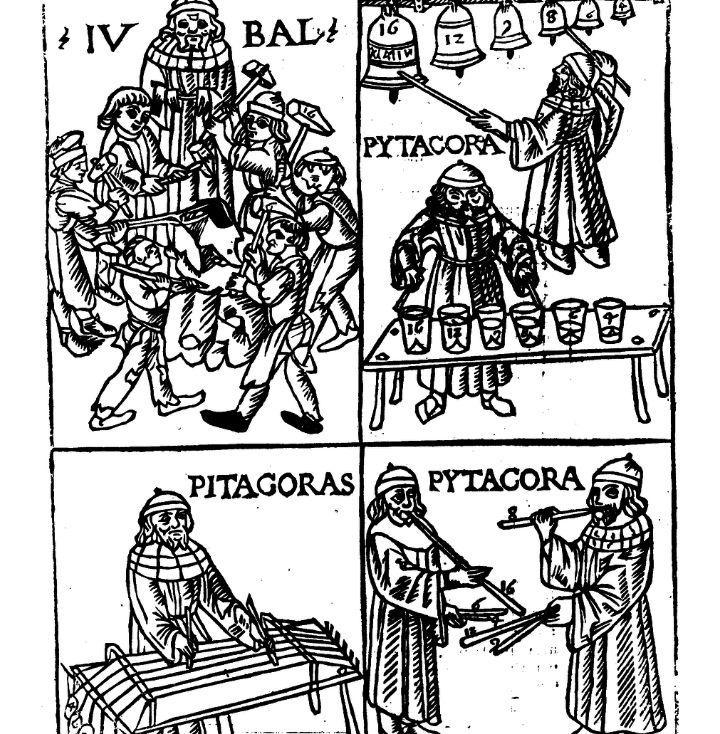 ilustrasi Pythagoras bermain beberapa musik (upload.wikimedia.org/Franchino Gaffurio)