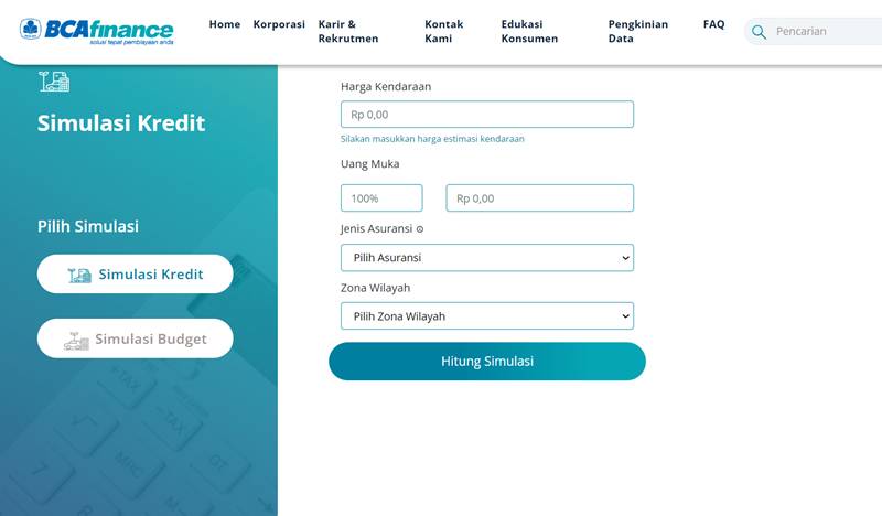 tampilan dashboard simulasi kredit BCA (IDN Times/Uswatun Khasanah)