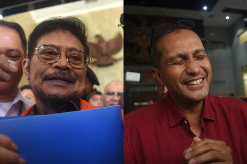 Syahrul Yasin Limpo dan Eddy Hiariej (ANTARA FOTO/Indrianto Eko Suwarso)