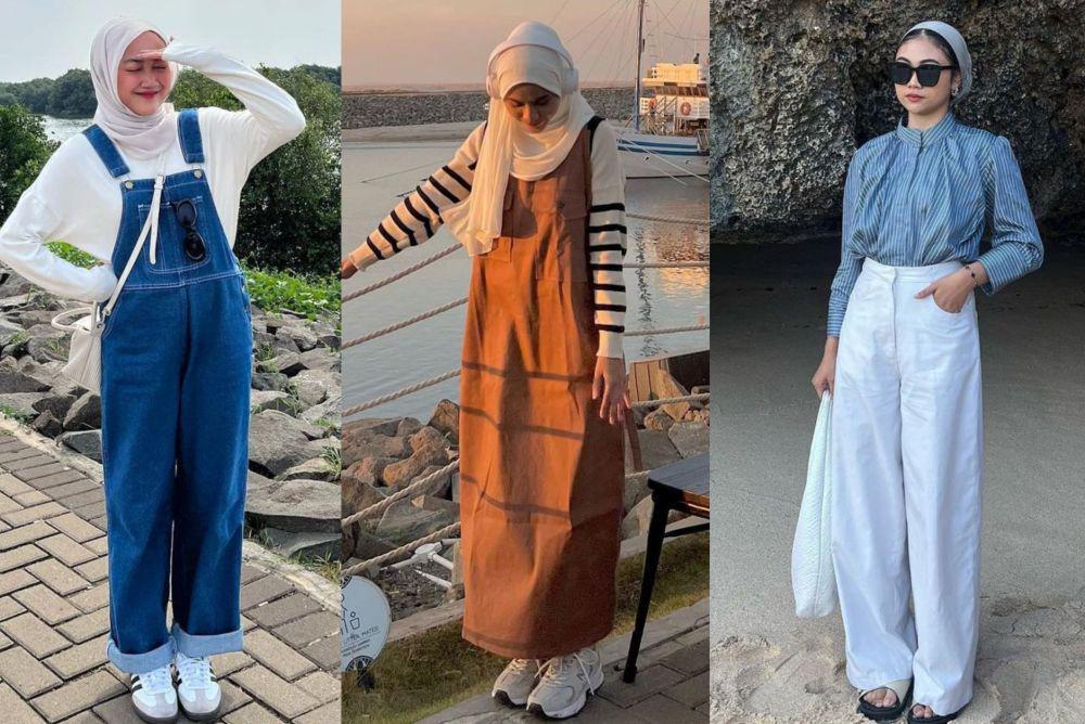 inspirasi OOTD ala influencer hijab (instagram.com/adindavld | instagram.com/hildaa.maulida | instagram.com/sherlyrumamby)