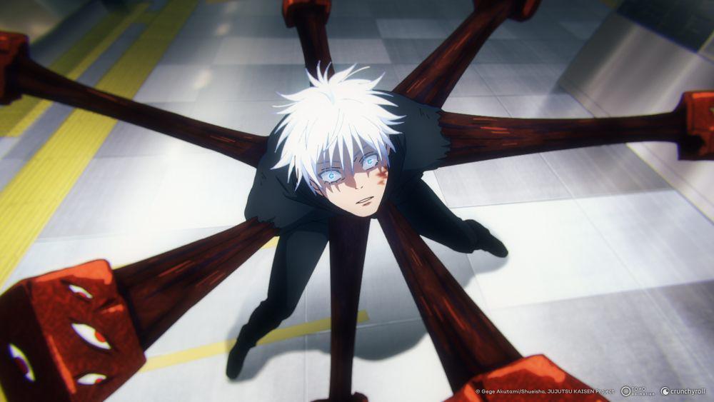 Satoru Gojo saat disegel oleh Kenjaku di Shibuya. (dok. MAPPA/Jujutsu Kaisen Season 2)