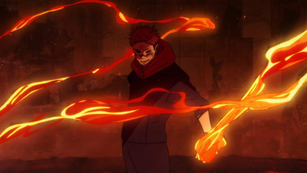 Sukuna bertarung melawan Jogo. (dok. MAPPA/Jujutsu Kaisen Season 2)
