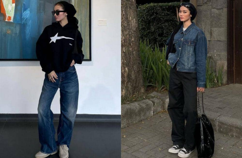 10 Padu Padan Celana dan Jaket Denim ala Andini Ajeng, Hits Abis!