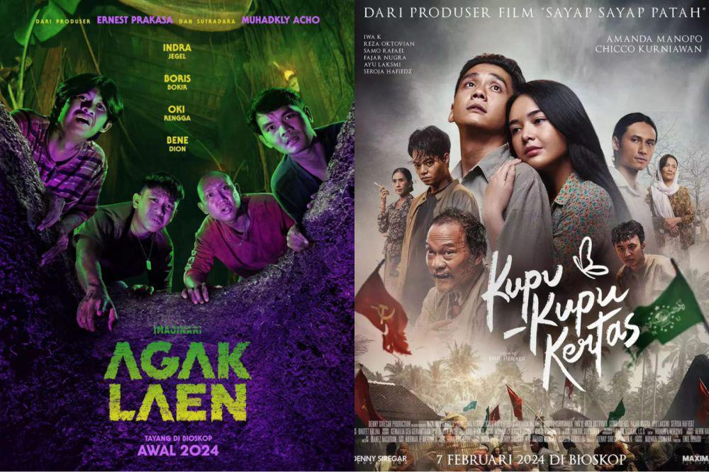 Film Indonesia Februari 2024 (dok. Maxima Pictures / Kupu-Kupu Kertas | dok. Imajinari / Agak Laen)