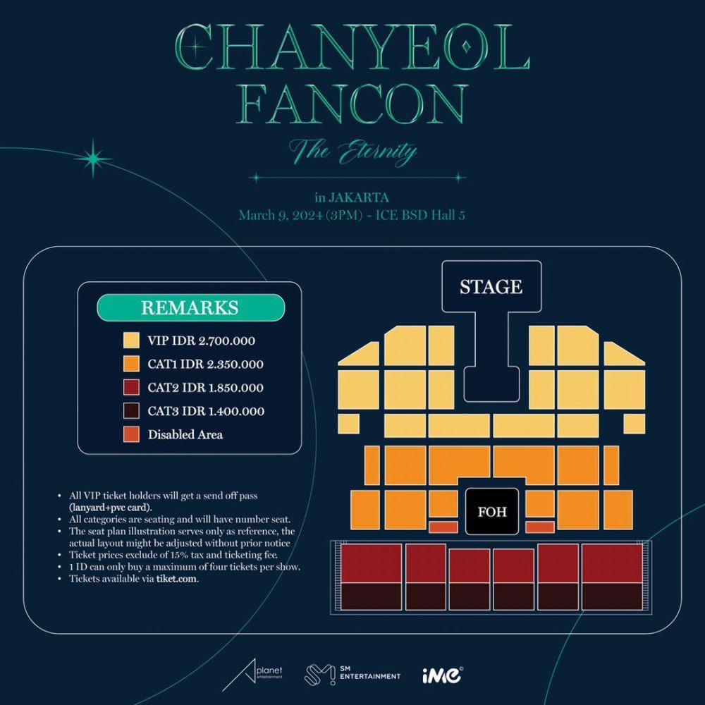 harga tiket fancon Chanyeol EXO di Jakarta (instagram.com/ime_indonesia)