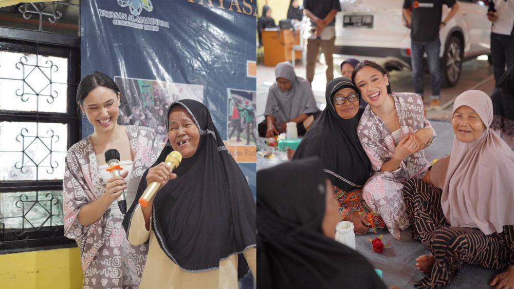 10 Potret Yasmin Napper Jadi Relawan, Tebar Kebaikan bagi Lansia!
