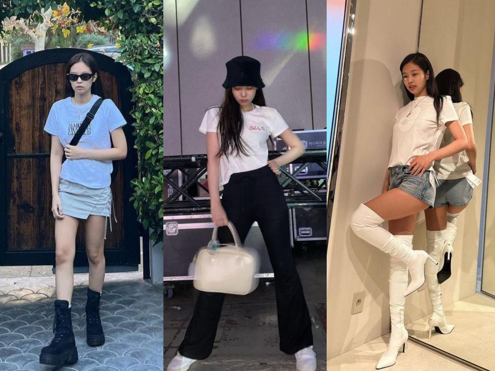 ide padu padan t-shirt ala Jennie BLACKPINK (instagram.com/jennierubyjane)