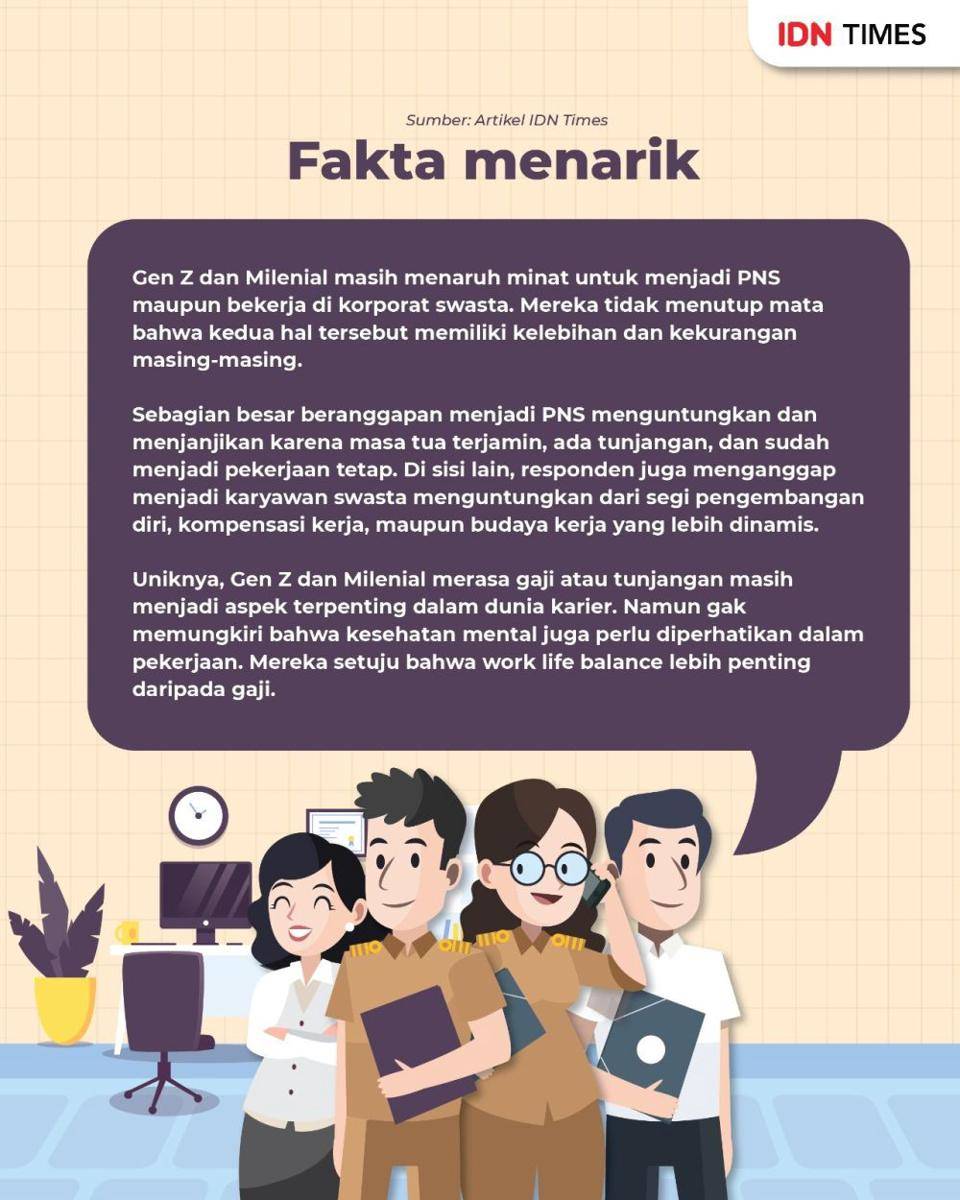 Infografis PNS vs. Swasta (IDN Times/Aditya Pratama)
