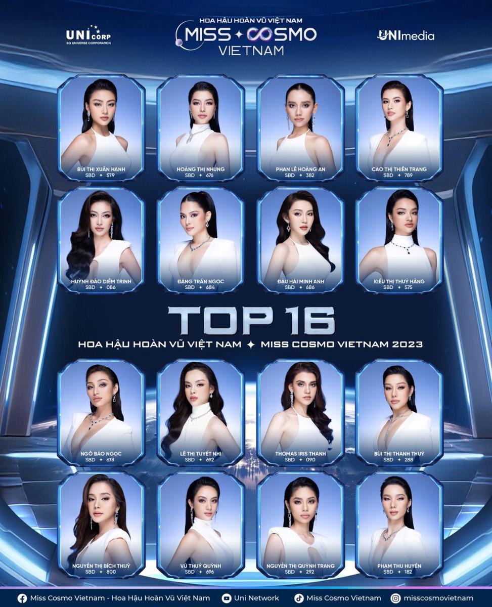 Top 16 Miss Cosmo Vietnam 2023 (facebook.com/Miss Cosmo Vietnam)