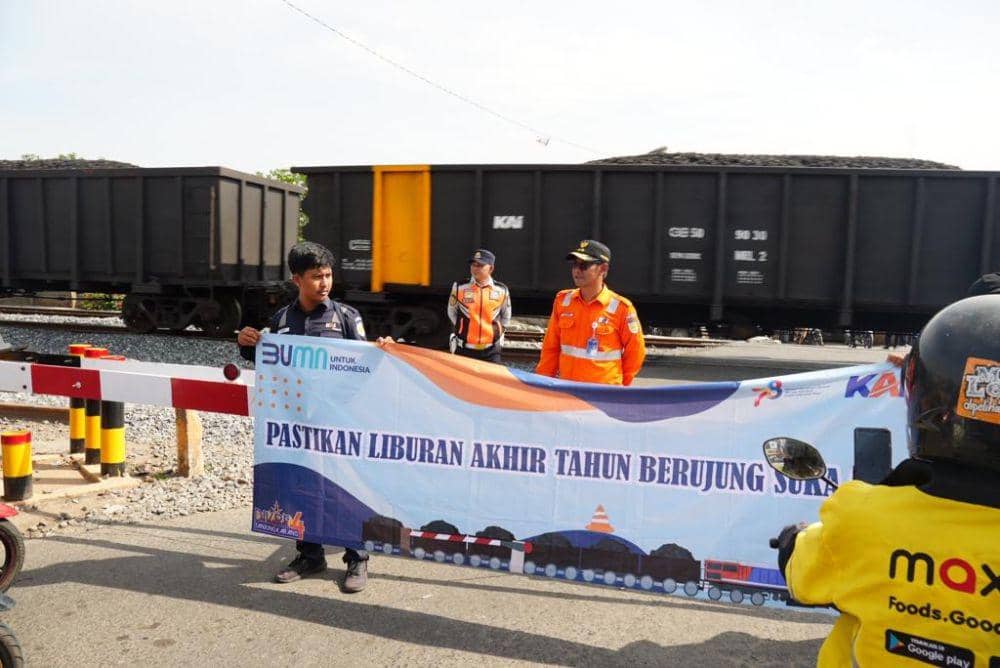 Kampanye keselamatan di jalur kereta api Lampung. (Dok. Divre IV Tanjungkarang)