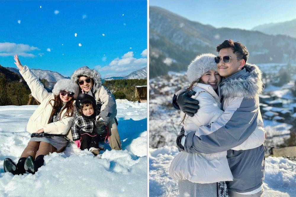 10 Potret Keluarga Nanda Arsyinta ke Jepang, Salju Pertama Nadlyne!