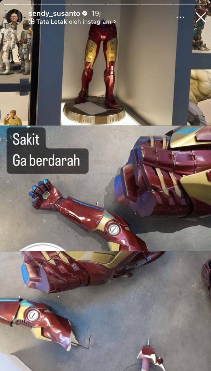 action figure Iron Man hancur (Instagram.com/sendy_susanto)