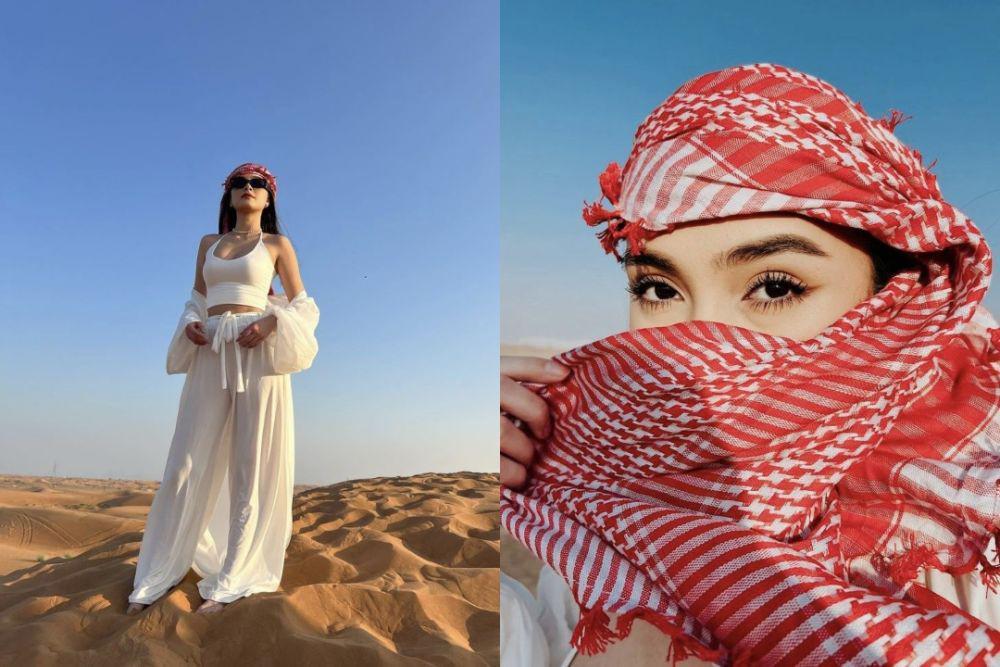 7 Pesona Caitlin Halderman di Gurun Dubai, Gak Kalah Sama Gal Gadot