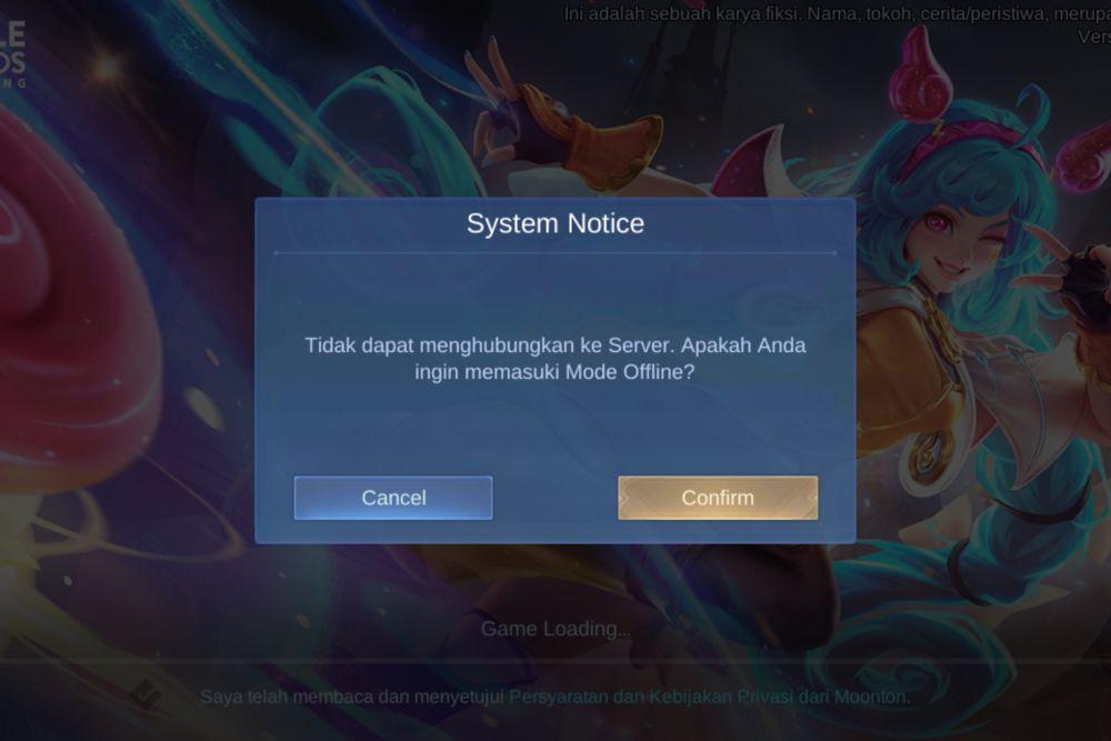 proses masuk mode offline (dok. Moonton/Mobile Legends)