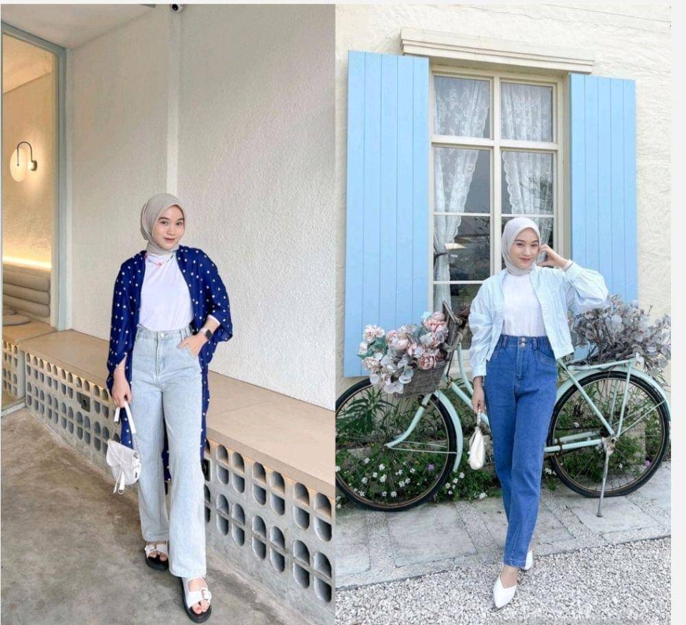 OOTD stelan jeans ala Zahra Humaira (instagram.com/zhrhumaira)