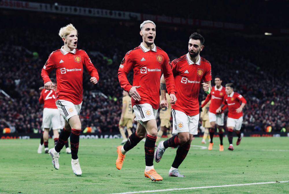 Manchester United melawan Barcelona di Liga Europa 2022/2023. (twitter.com/ManUtd)