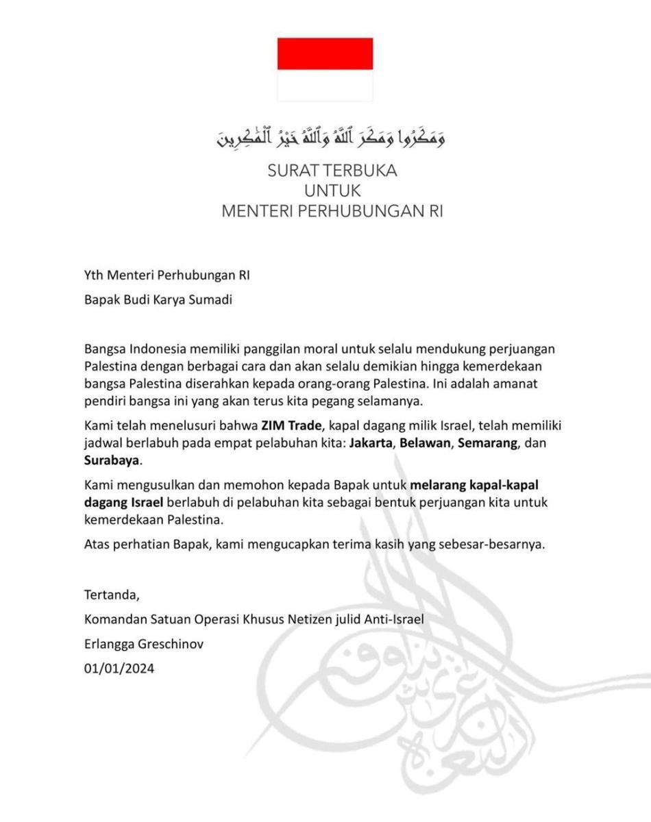 Surat terbuka untuk Menhub Budi Karya Sumadi (instagram.com/greschinov)